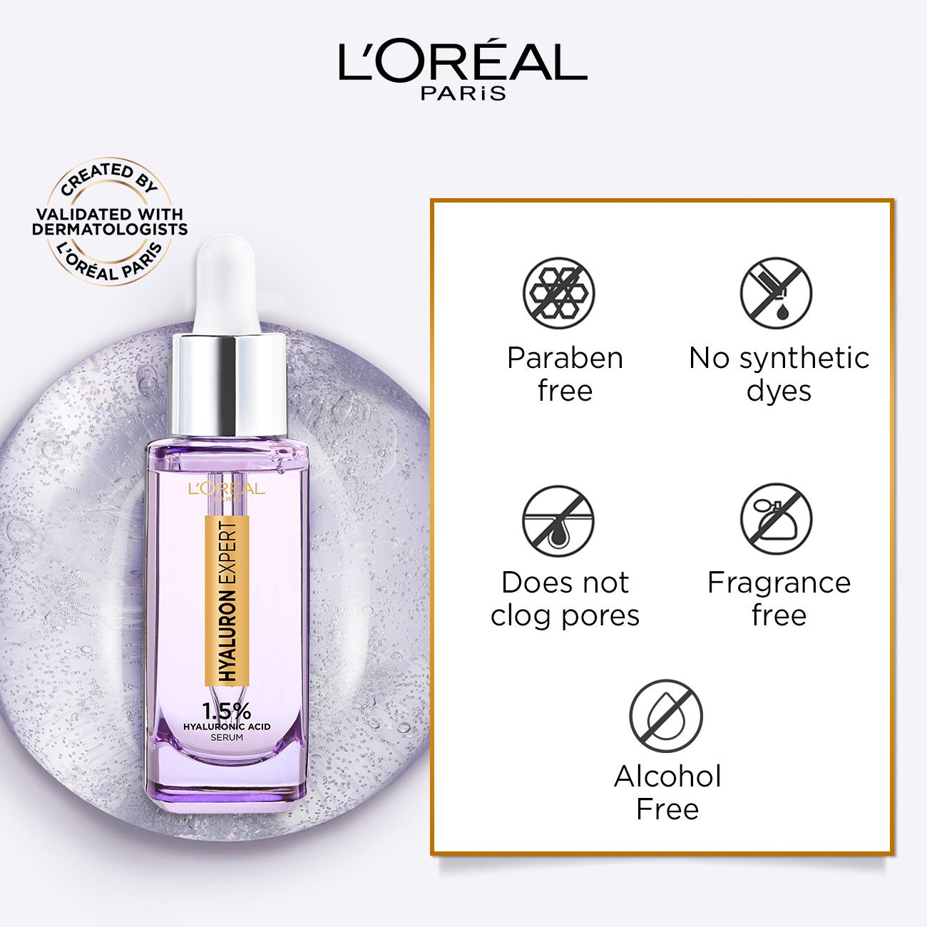Hyaluron Expert Replumping Face Serum, with 1.5% Hyaluronic Acid, for Fine Lines Reduction, Hydration and Youthful Looking Skin