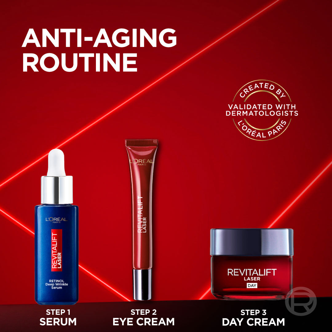 L’Oréal Paris, Revitalift Laser X3 Triple Action Anti-Aging Day Cream, to smooth Wrinkles, firm skin, and Brighten Complexion, SPF 25, 50ml