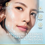 L’Oréal Paris, UV Defender, Aquafusion Daily Water Gel Sunscreen, SPF50+ PA++++, Defends from all UV aging signs, Absorbs in 3 Seconds, 50ml
