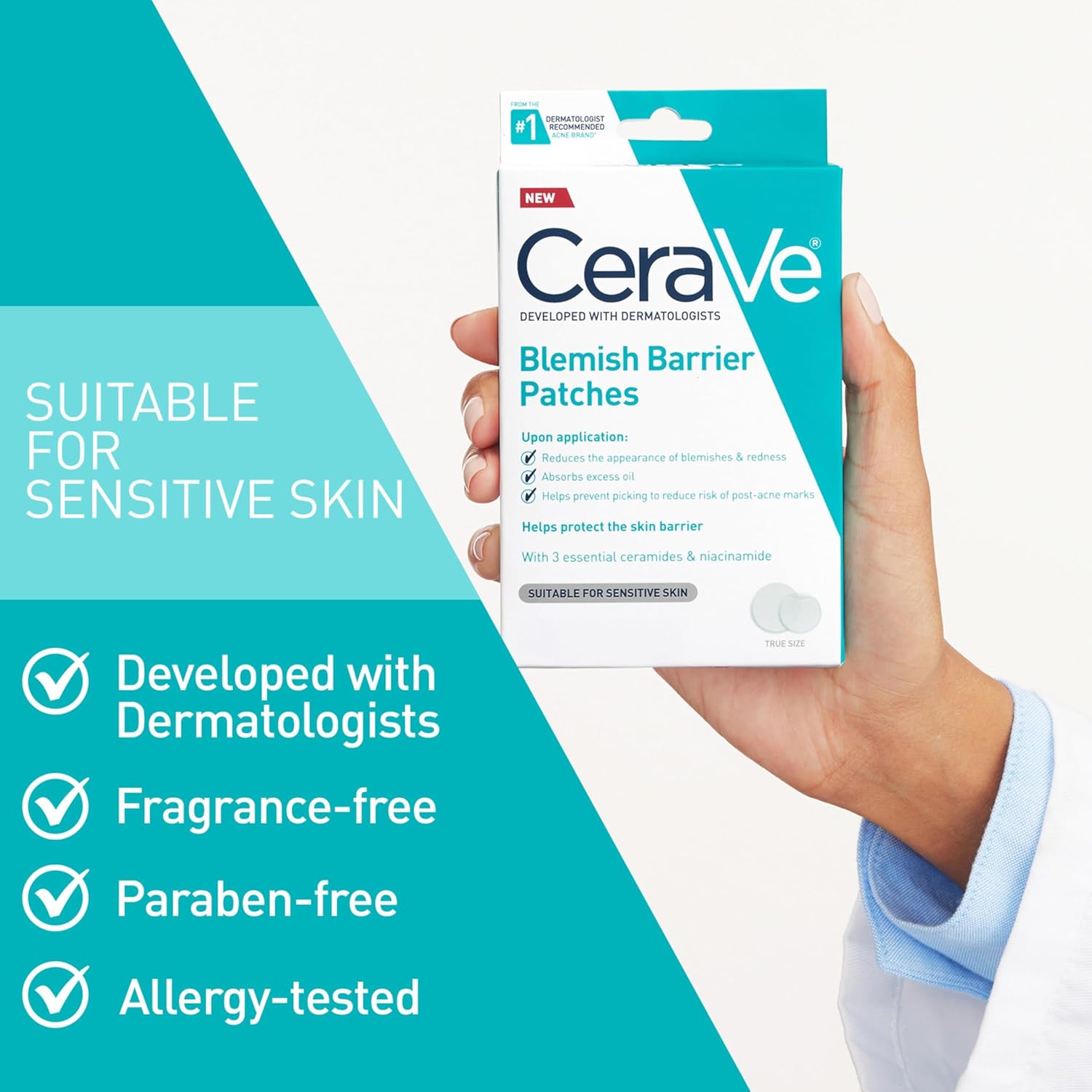 Blemish Barrier Patches With 3 Essential Ceramides and Niacinamide, 22pcs