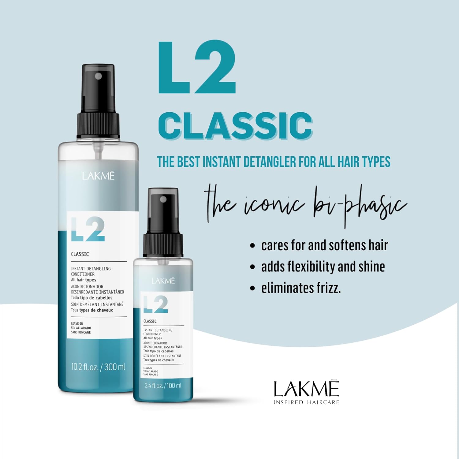 L2 Classic Bi Phase Conditioner, Detangling Spray for Hair, Leave In Conditioner Spray For All Hair Types