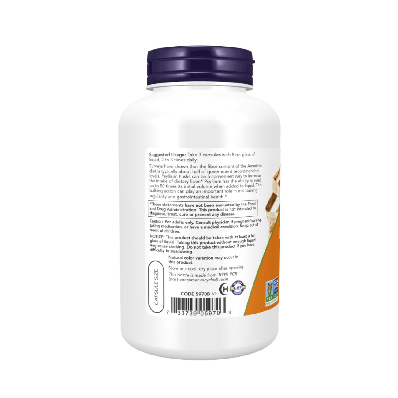 NOW Psyllium Husk 500 Mg