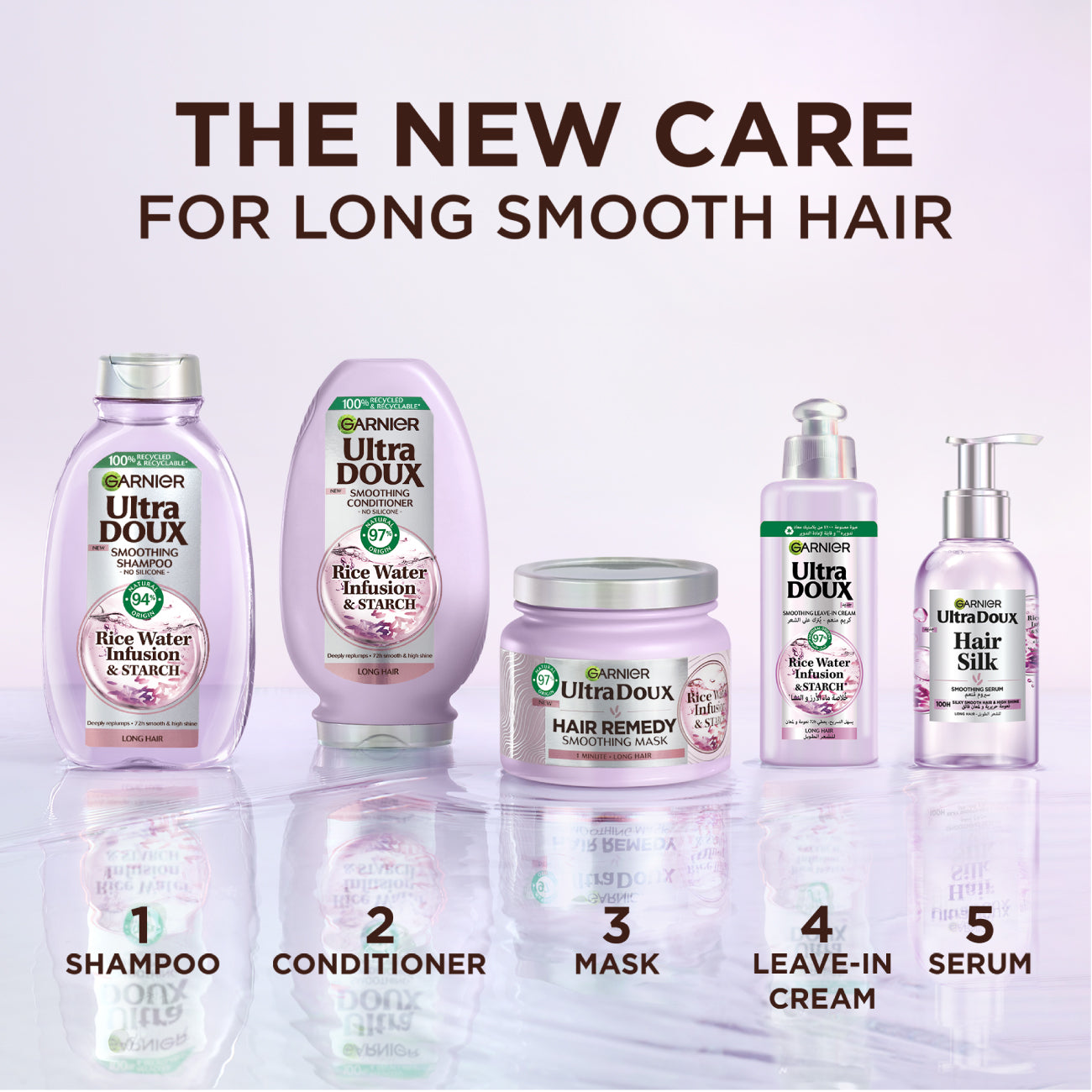 Garnier - Ultra Doux - Rice Water - Hair Silk Smoothing Serum - For Long Hair and High Shine