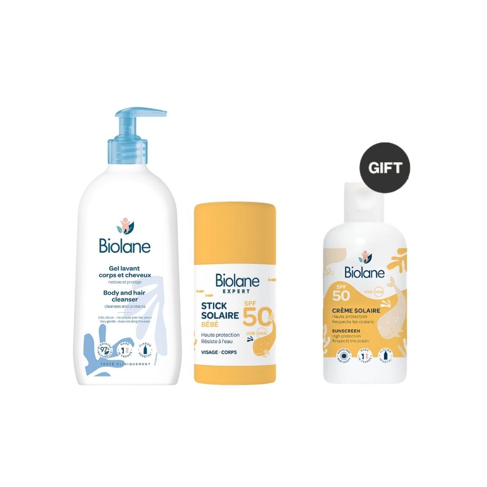 Biolane Gentle Cleanser & Sun Care Trio