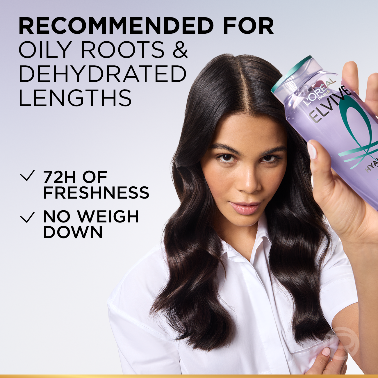 L’Oréal Paris Elvive Hyaluron Pure Purifying Shampoo for Oily Roots And Dehydrated Length