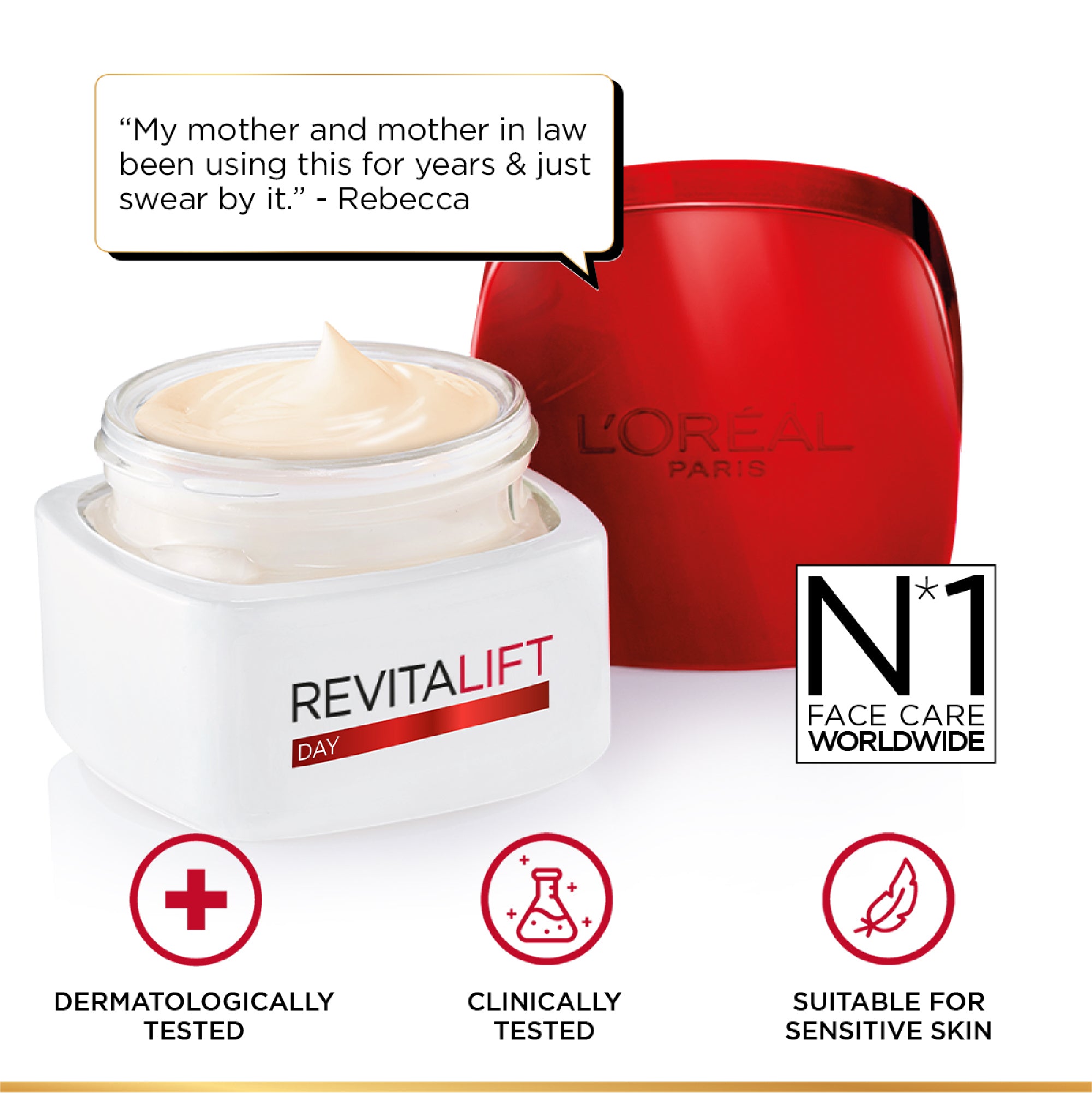 L’Oréal Paris, Revitalift Hydrating and Moisturizing Day Cream, for Wrinkles Reduction and  Skin Elasticity Improvement, Formulated with Pro-Retinol, 50ml