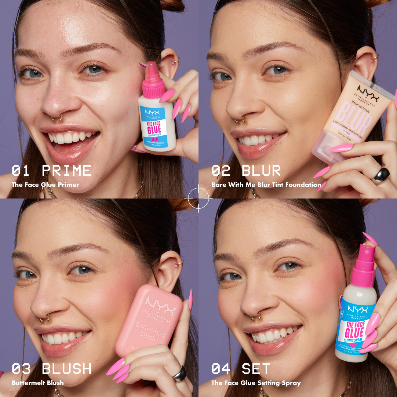 The Face Glue Setting Spray, Transfer-Resistant Waterproof Setting Spray, Up to 24HR Make Up Wear