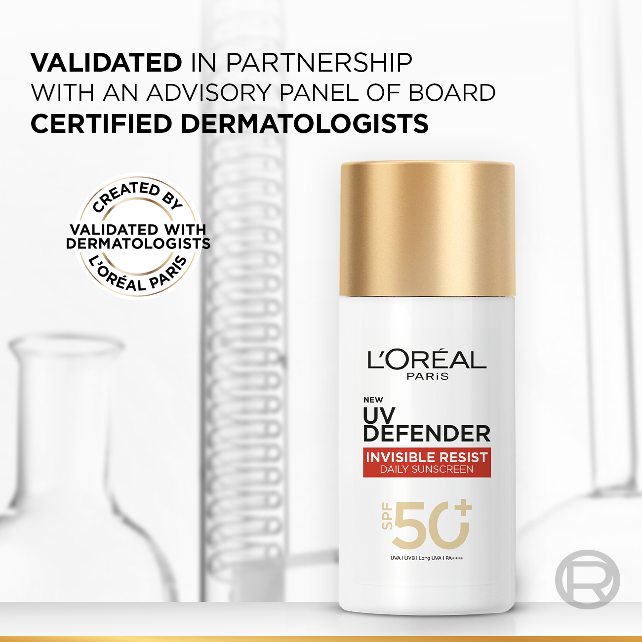 L’Oréal Paris, UV Defender Invisible Resist, SPF50+ Daily Sunscreen, with Long UVA Protection, For All Skin Types, 50ml