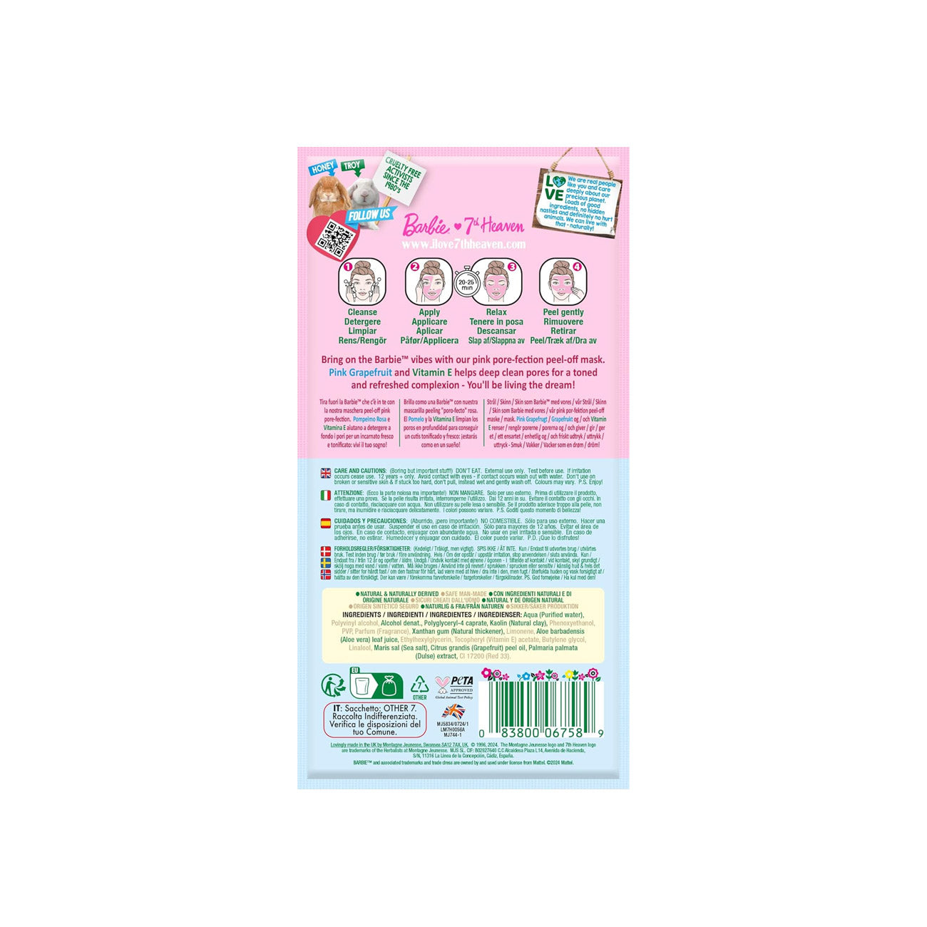 Barbie Pink Grapefruit & Vitamin E Peel Off Face Mask