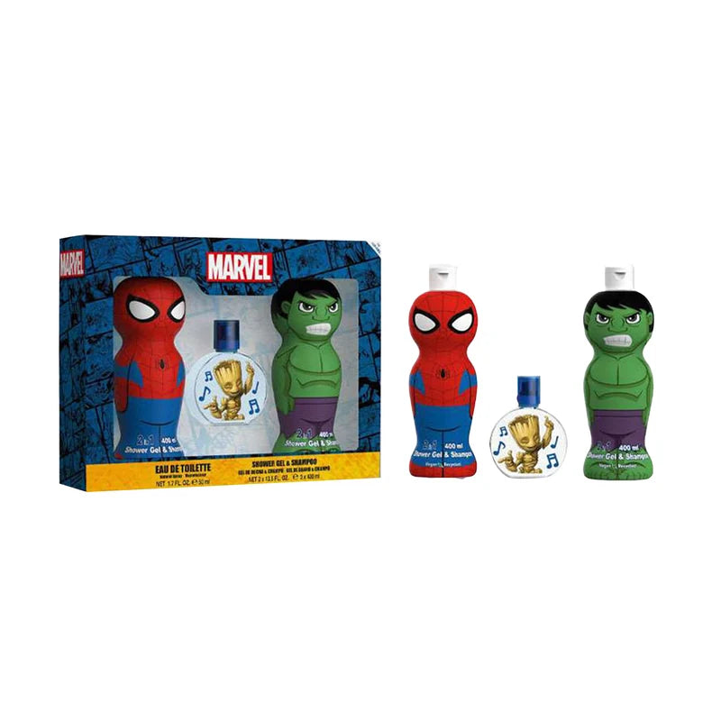 Spider-Man and Hulk Gift Set 2 1D Shower Gel & Shampoo 400 ml + Groot EDT 50 ml