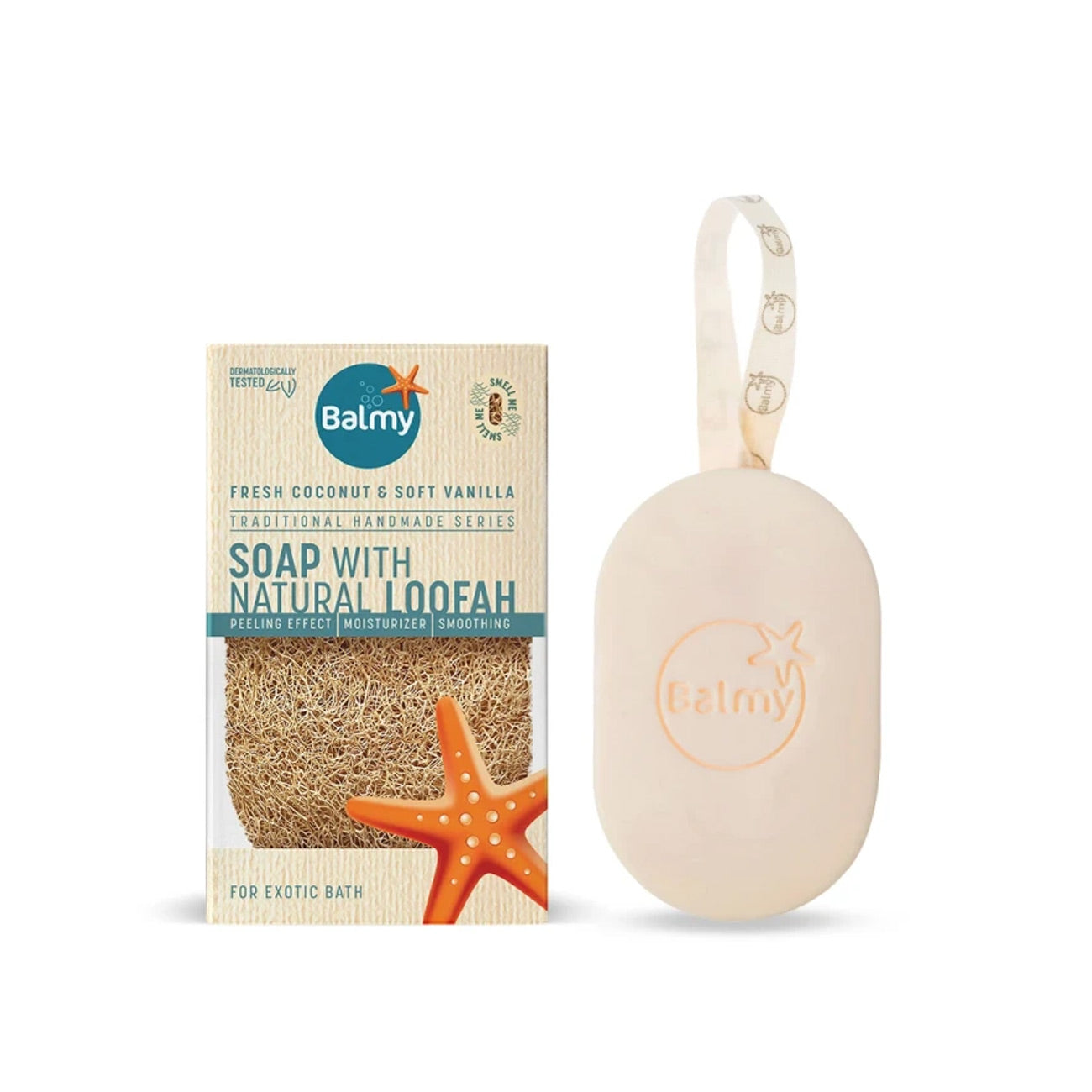 Soap With Natural Loofah Fresh Coconut & Soft Vanilla