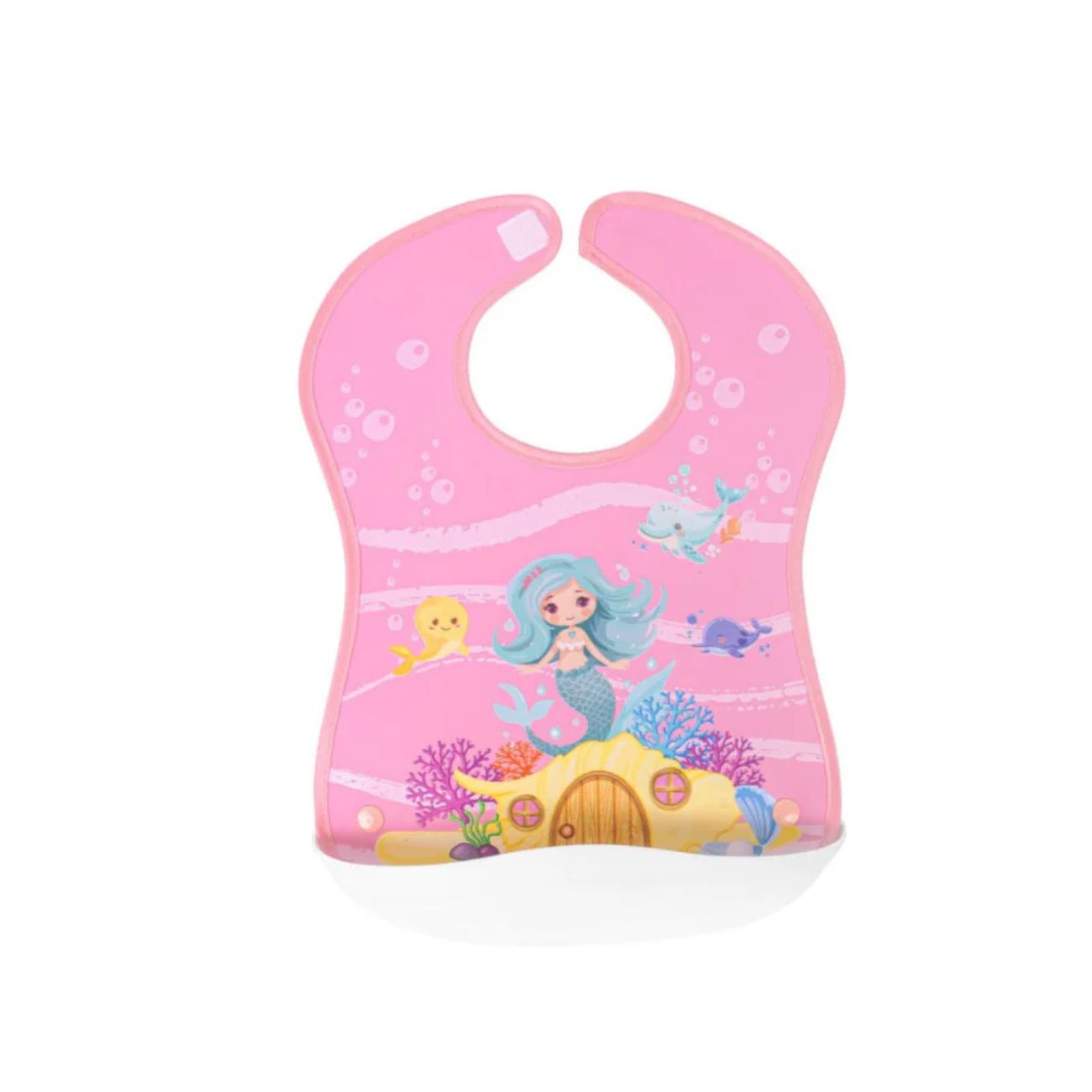 Mermaid Bib With Plastic Pocket