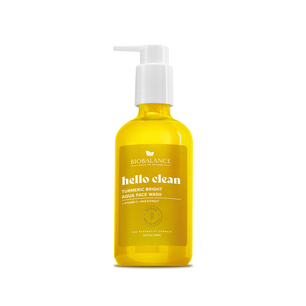 Hello Clean Turmeric Brightening Gel Face Wash, Vitamin C & Rice