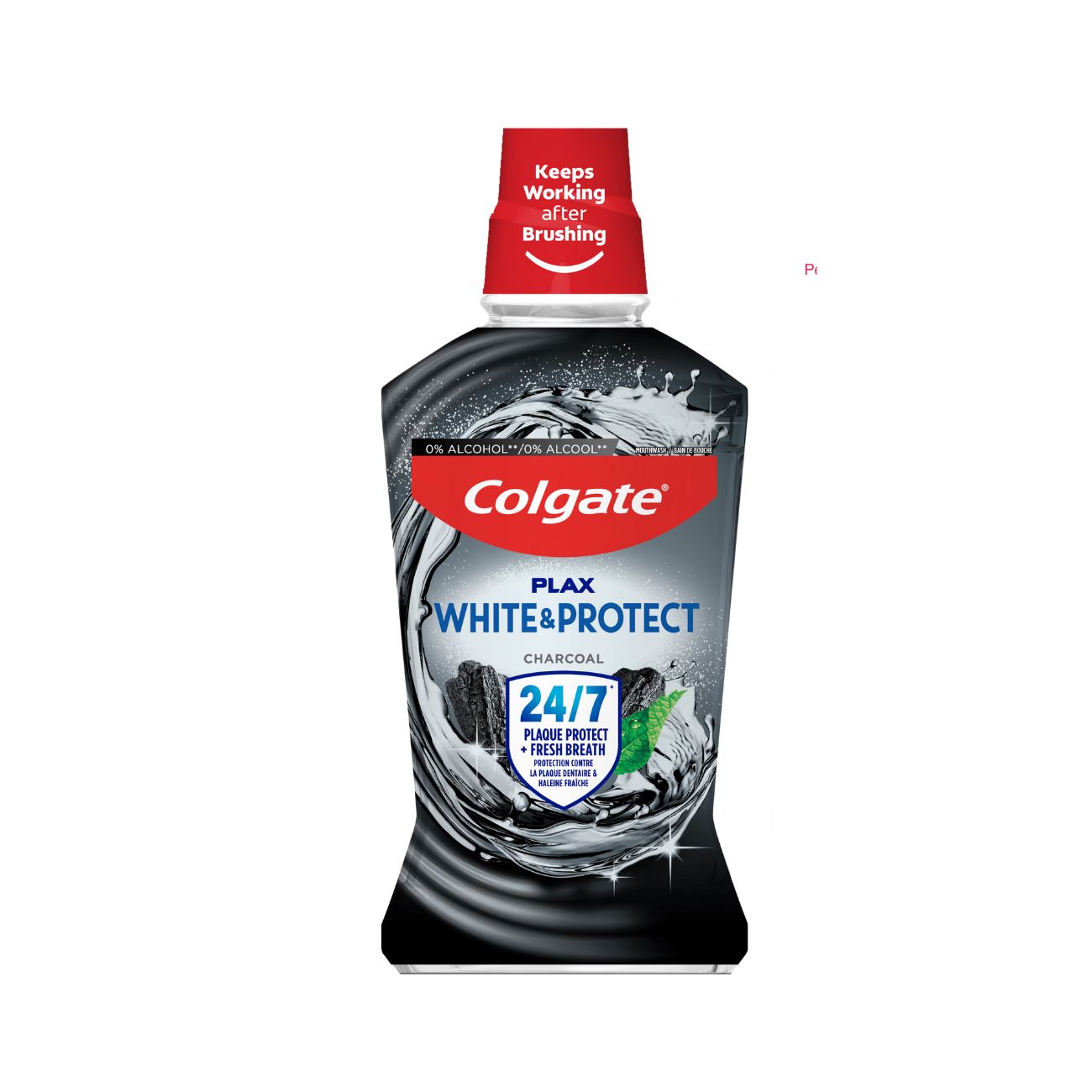 Plax White+ Charcoal Mouthwash
