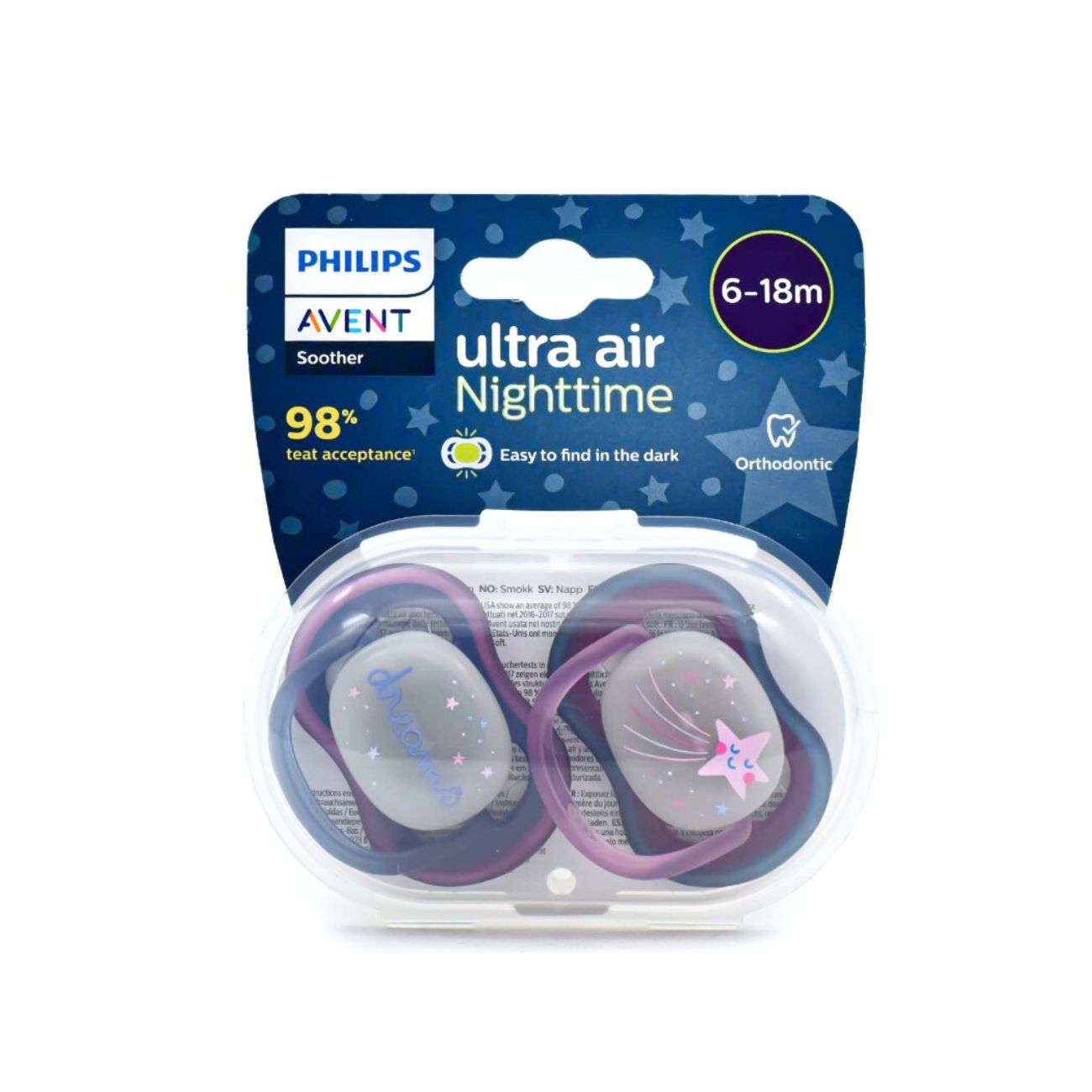 Ultra Air Nighttime Soother For Girls 6-18M