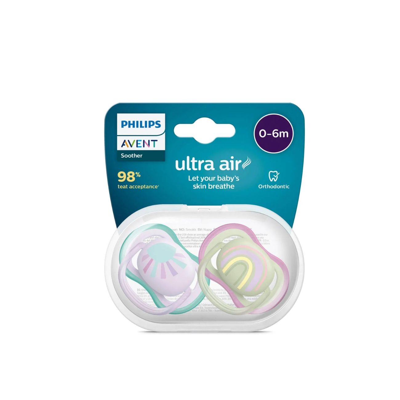 Ultra Air Rainbow Soother For Girls 0-6M