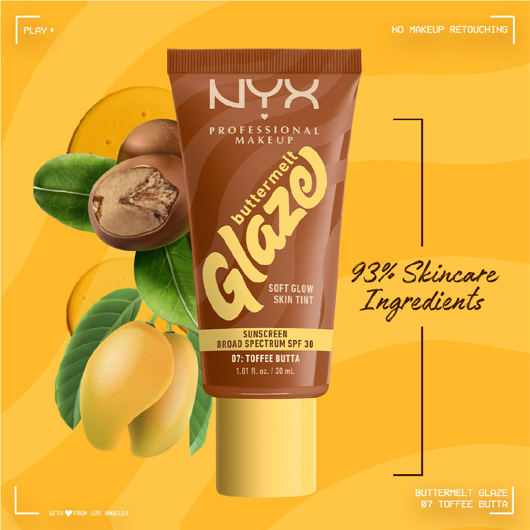 Buttermelt Glaze Soft Glow Skin Tint + SPF/FPS 30, Foundation, 12h Wear