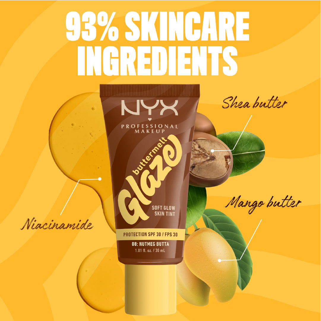 Buttermelt Glaze Soft Glow Skin Tint + SPF/FPS 30, Foundation, 12h Wear