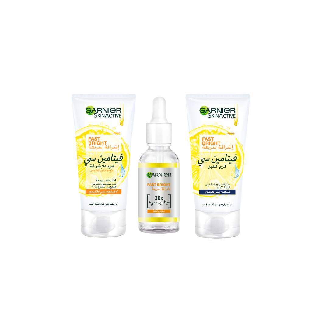 Skin Active Fast Bright  Trio - Vitamin C & Day Cream & Night Cream
