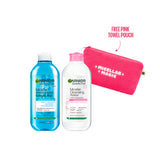 Micellar Water Pink for Sensitive Skin & Fast Clear Micellar Water with Salicylic Acid for Acne Prone Skin Duo
