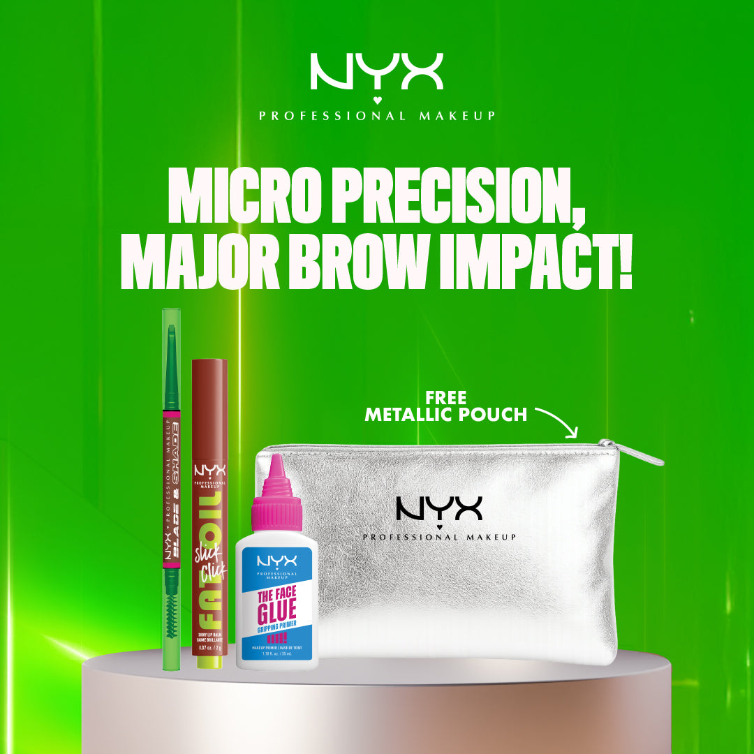 Fat Oil Slick Click & Blade & Shade, Dual Edged Brow Pencil & Face Glue Primer Trio