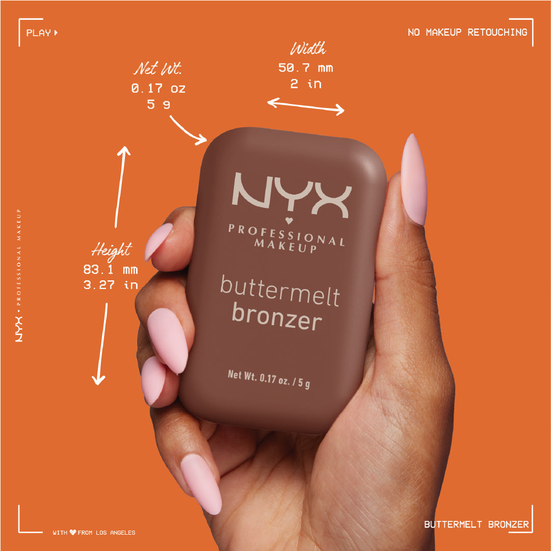 Buttermelt Bronzer, Powder Bronzer, 12 HR Wear, Fade Resistant & Transfer Resistant, Buildable, Vegan