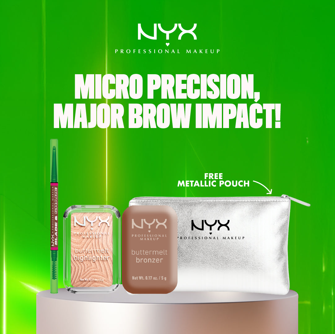 Buttermelt Bronzer & Buttermelt Highlighter & Blade & Shade, Dual Edged Brow Pencil Trio