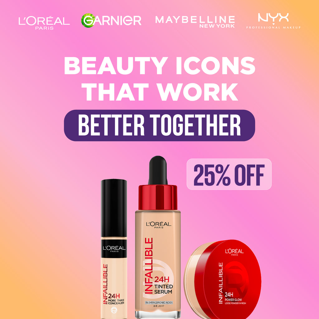Infallible Full Wear Waterproof Concealer & Infallible 24H Tinted Serum & Infaillible 24H Power Glow Loose Powder Trio