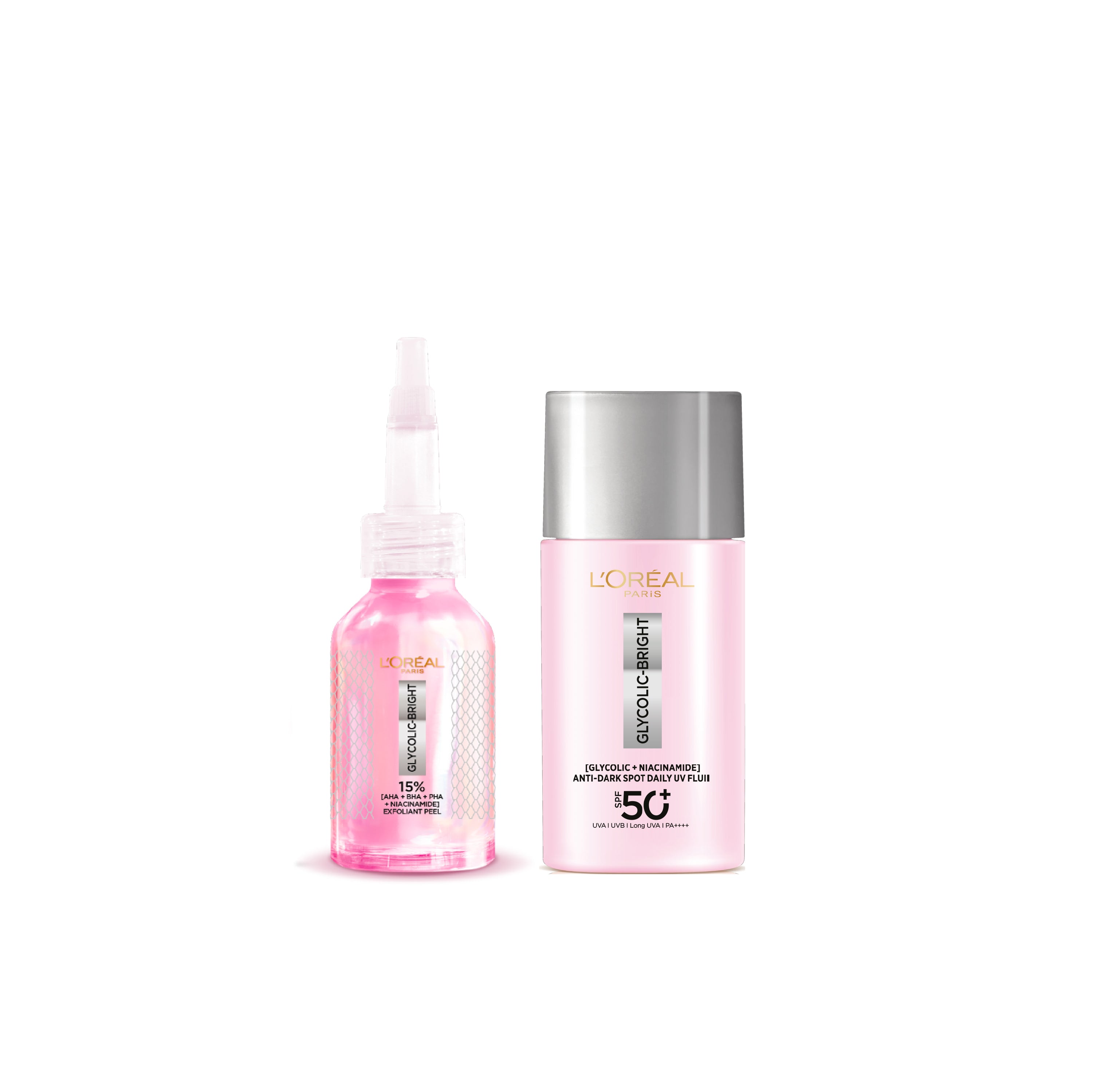 Glycolic-Bright Anti-Dark Spot Exfoliant Peel & Glycolic Bright Anti-Dark Spot Daily UV Fluid Duo