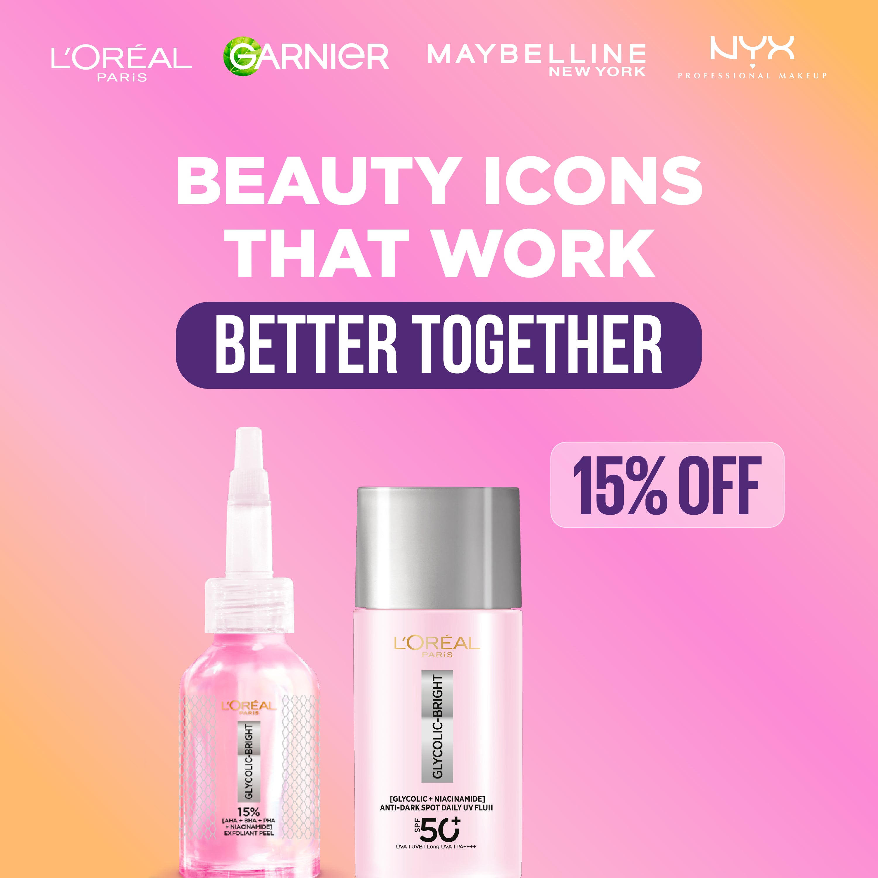 Glycolic-Bright Anti-Dark Spot Exfoliant Peel & Glycolic Bright Anti-Dark Spot Daily UV Fluid Duo