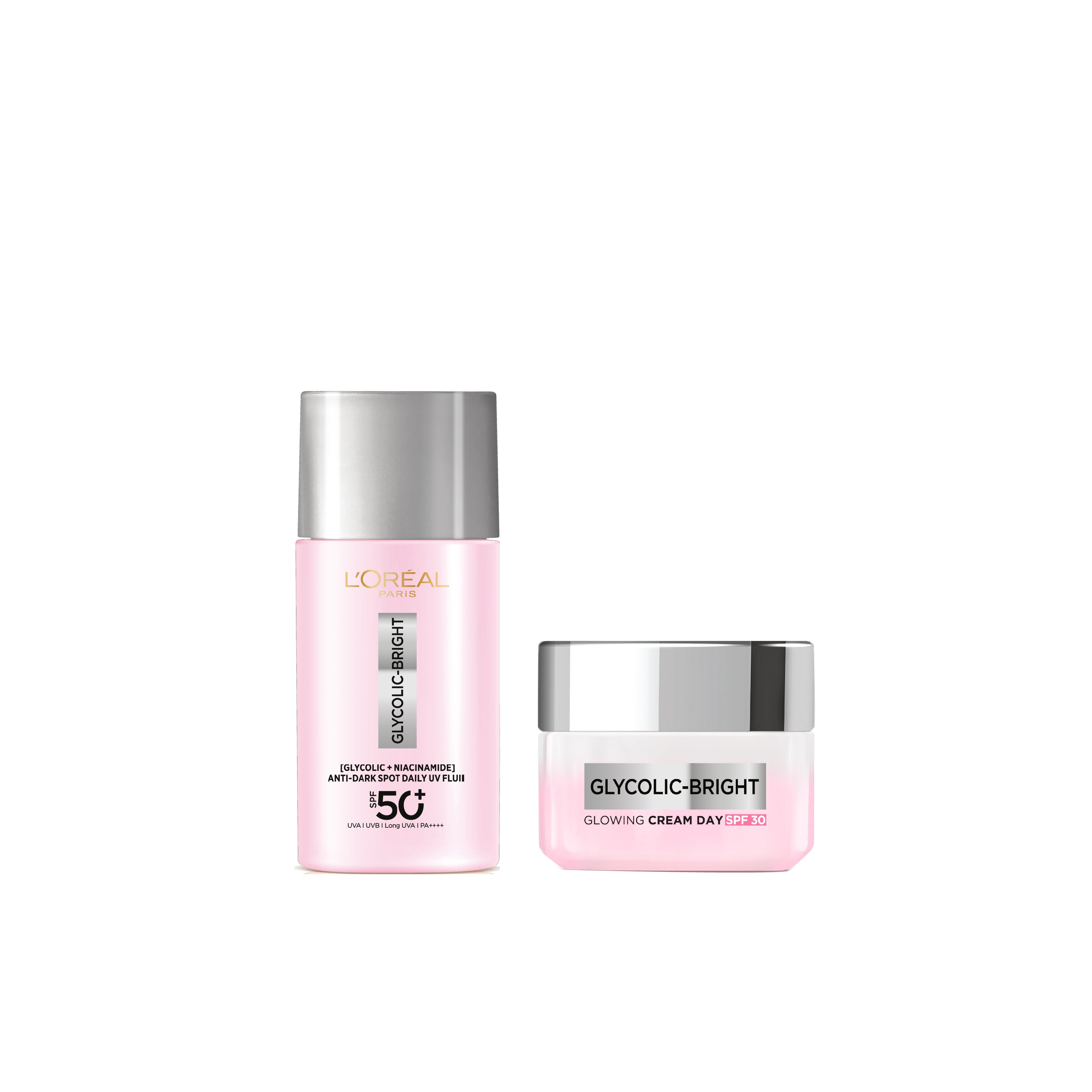 Glycolic-Bright Glowing Day Cream & Glycolic Bright Anti-Dark Spot Daily UV Fluid Duo