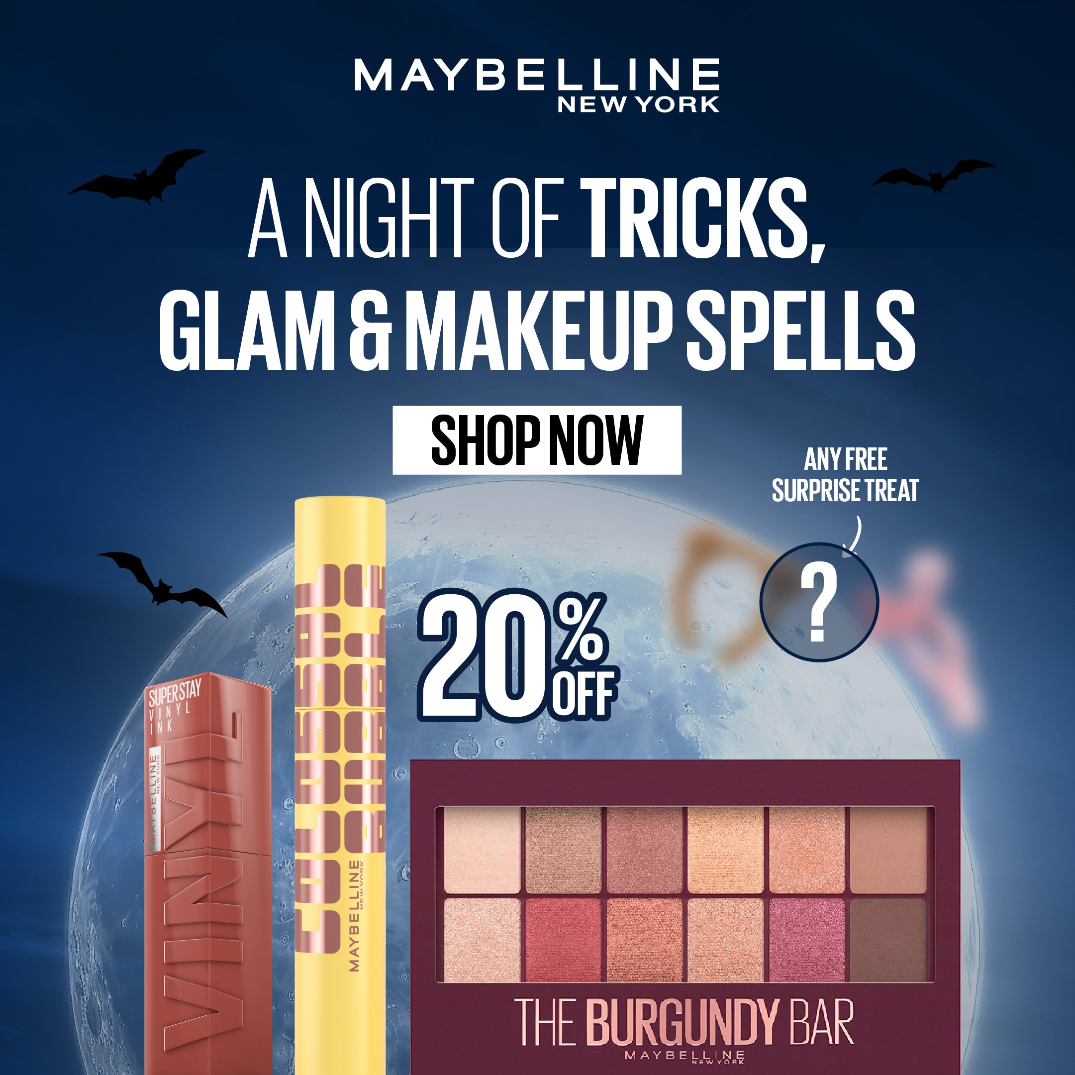 Super Stay Vinyl Ink Long lasting Lipstick & The Colossal Bubble Washable Mascara & The Burgundy Bas Eyeshadow Palette Trio