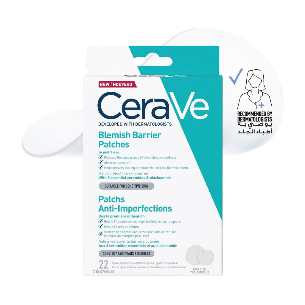 Blemish Barrier Patches With 3 Essential Ceramides and Niacinamide, 22pcs