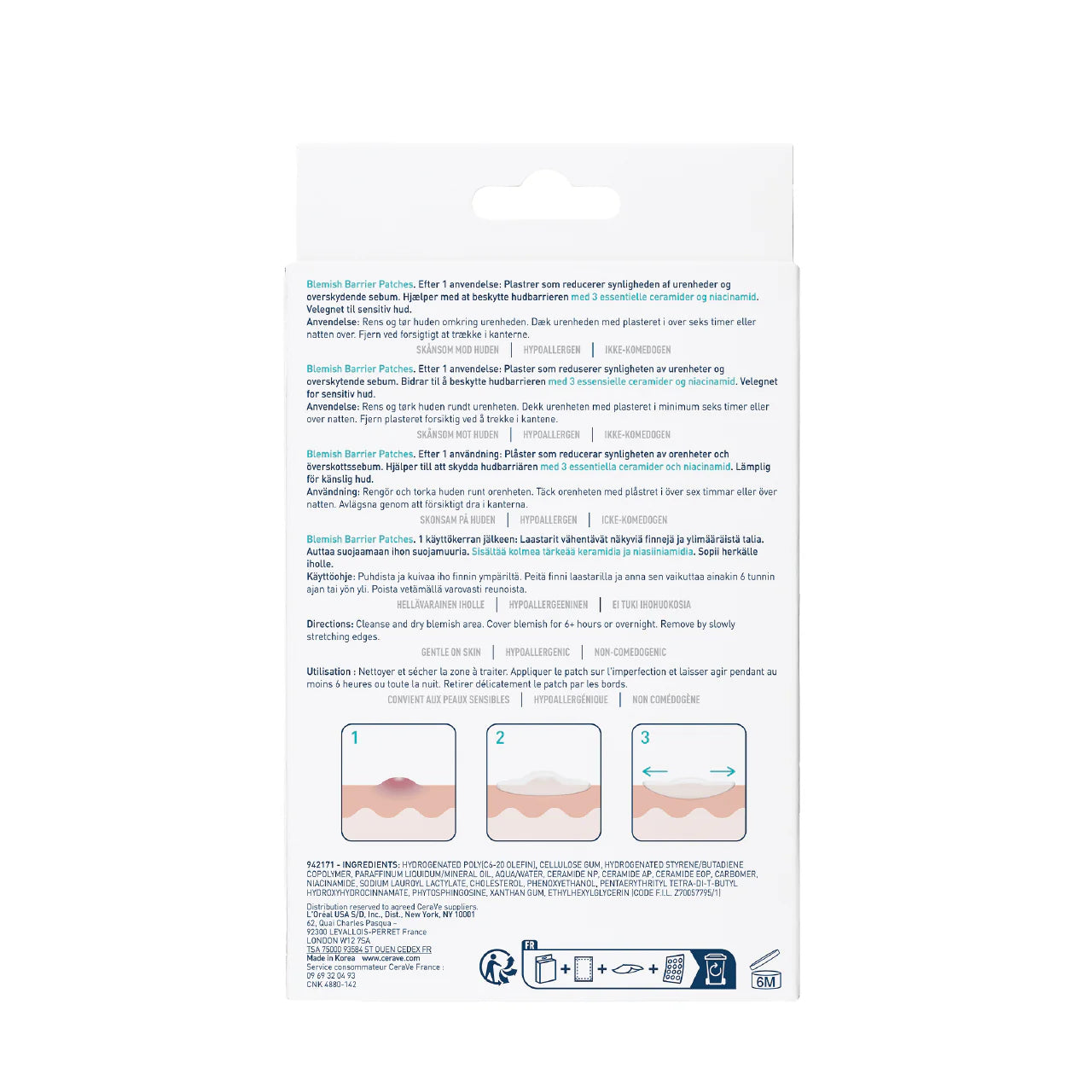 Blemish Barrier Patches With 3 Essential Ceramides and Niacinamide, 22pcs