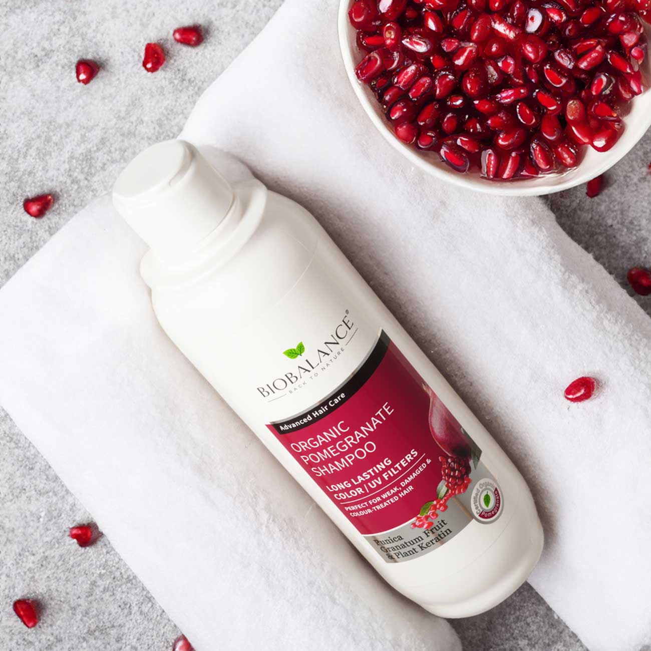 Organic Pomegranate Shampoo Perfect For Weak, Damaged & Colour-Treated Hair