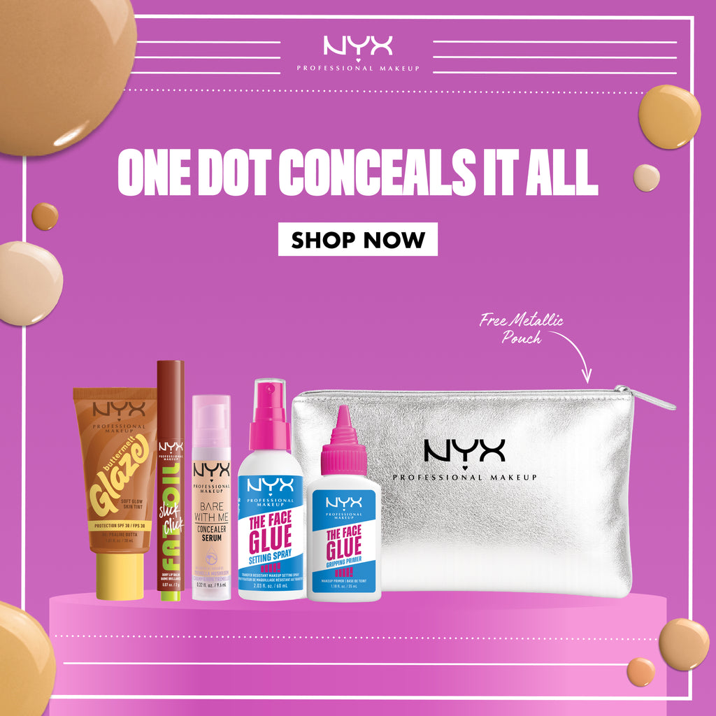 The Face Glue Setting Spray, Primer, Bare With Me Serum Concealer, Fat Oil Slick Click & Buttermelt Glaze Skin Tint Offer