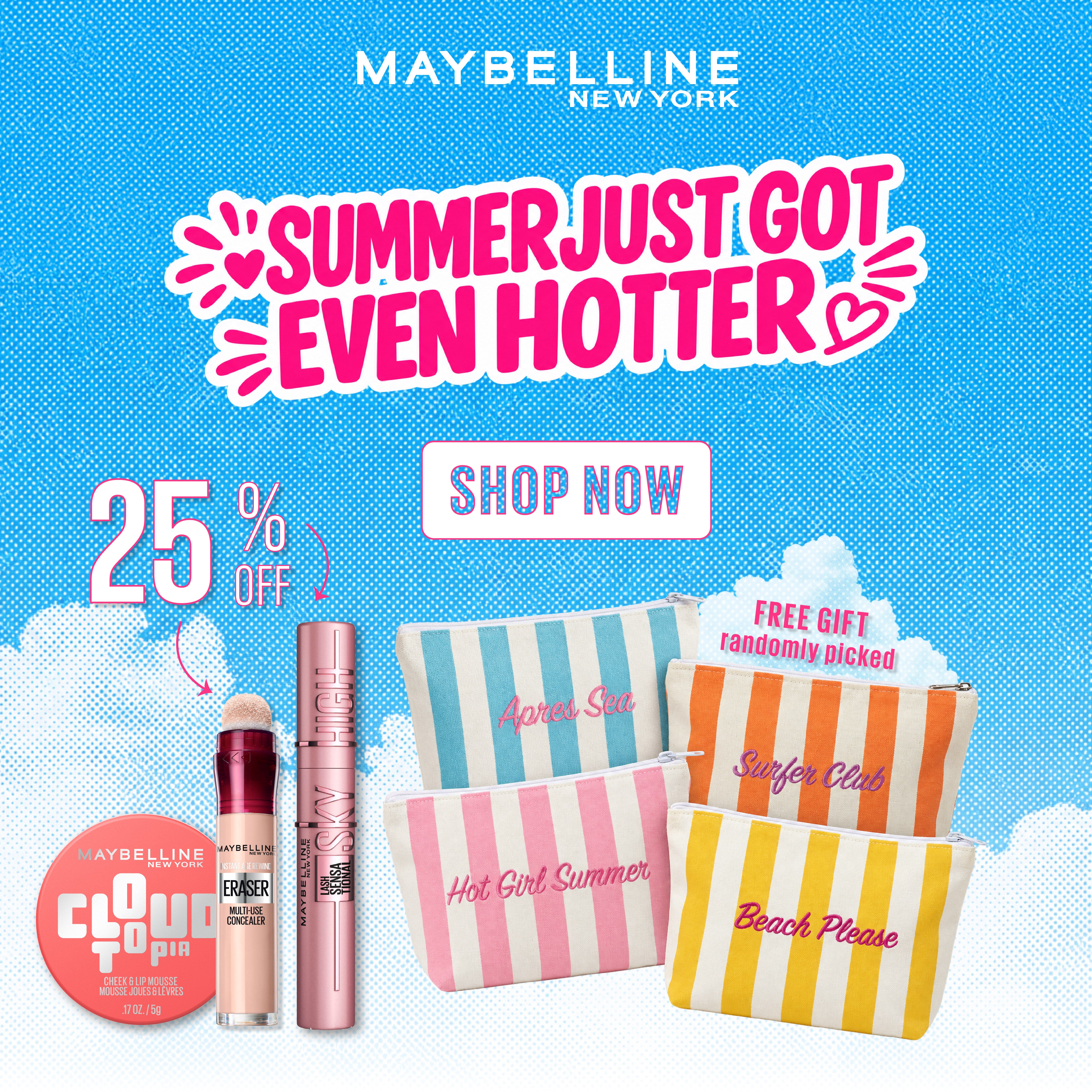 Cloudtopia Blush & Lash Sensational Sky High Mascara  & Instant Age Rewind Eraser Concealer Trio
