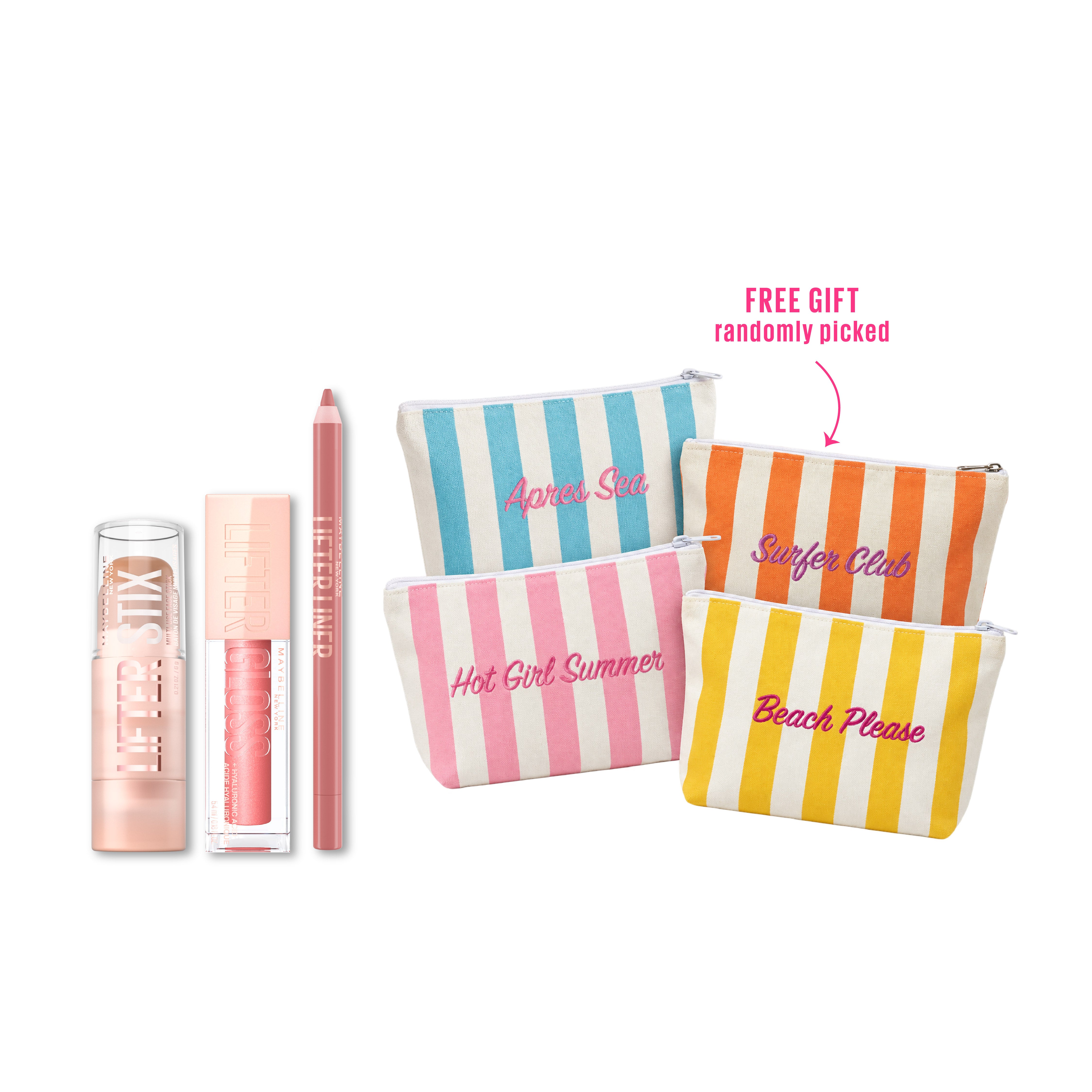 Lifter Stix Multi-Use Face Stick & Lifter Gloss Lip Gloss &  Lifter Liner Lip Liner Pencil Trio