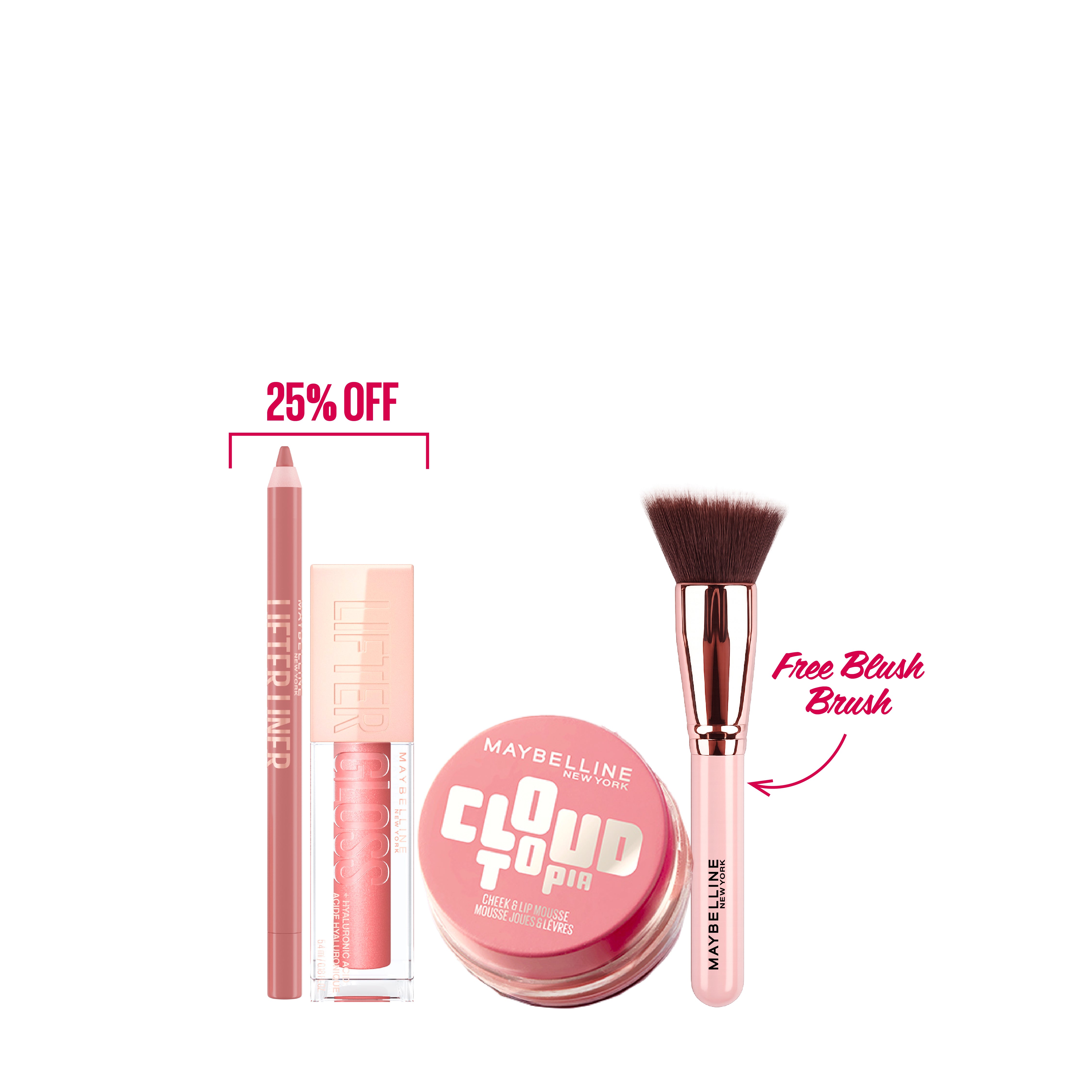 Cloudtopia Blush & Lifter Gloss &  Lifter Liner Lip Liner Pencil Trio