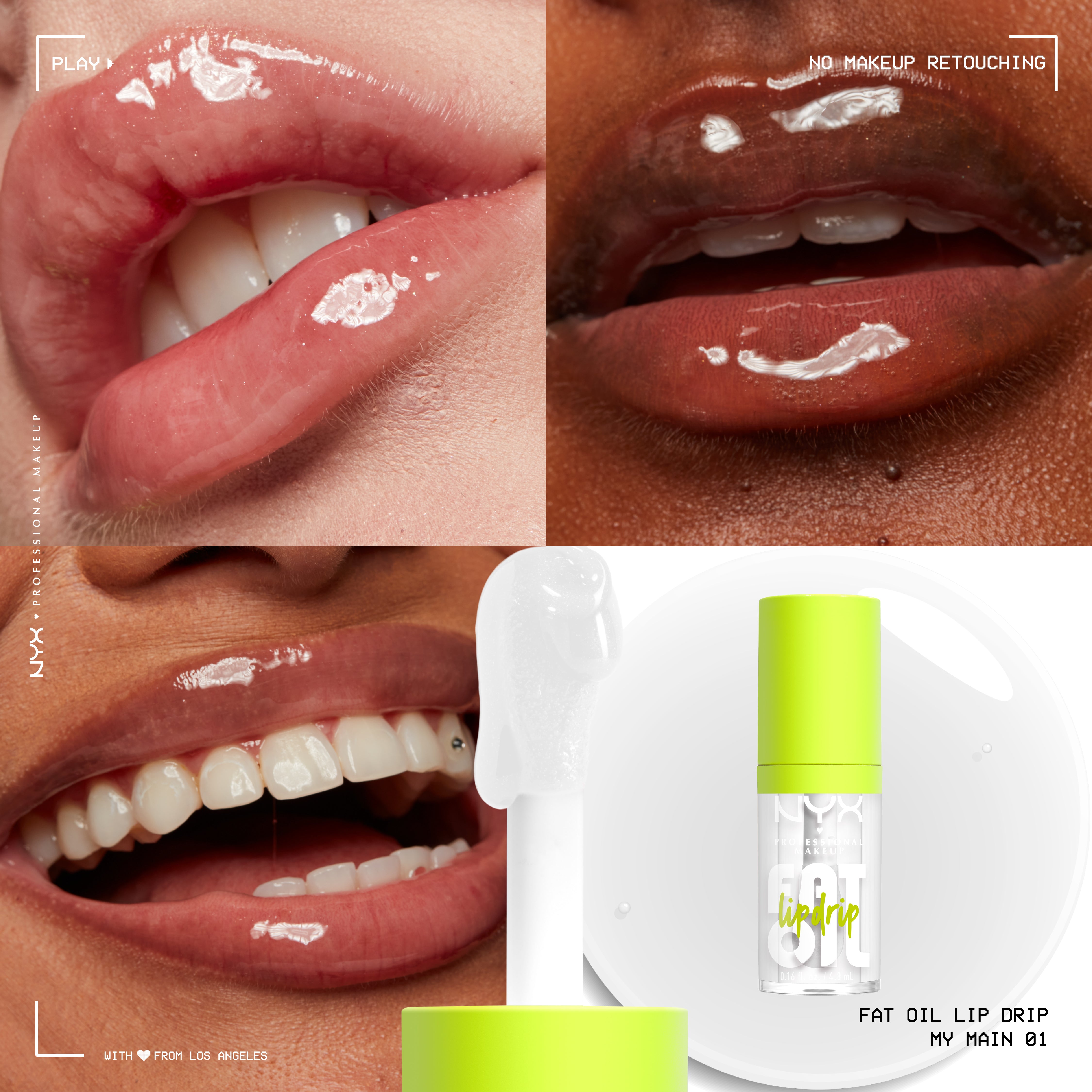 Fat Oil Lip Drip, Moisturizing, Shiny, Vegan Tinted Lip Gloss, Non-Sticky Finish, 12H Hydration, Squalane, Raspberry and Cloudberry Oils