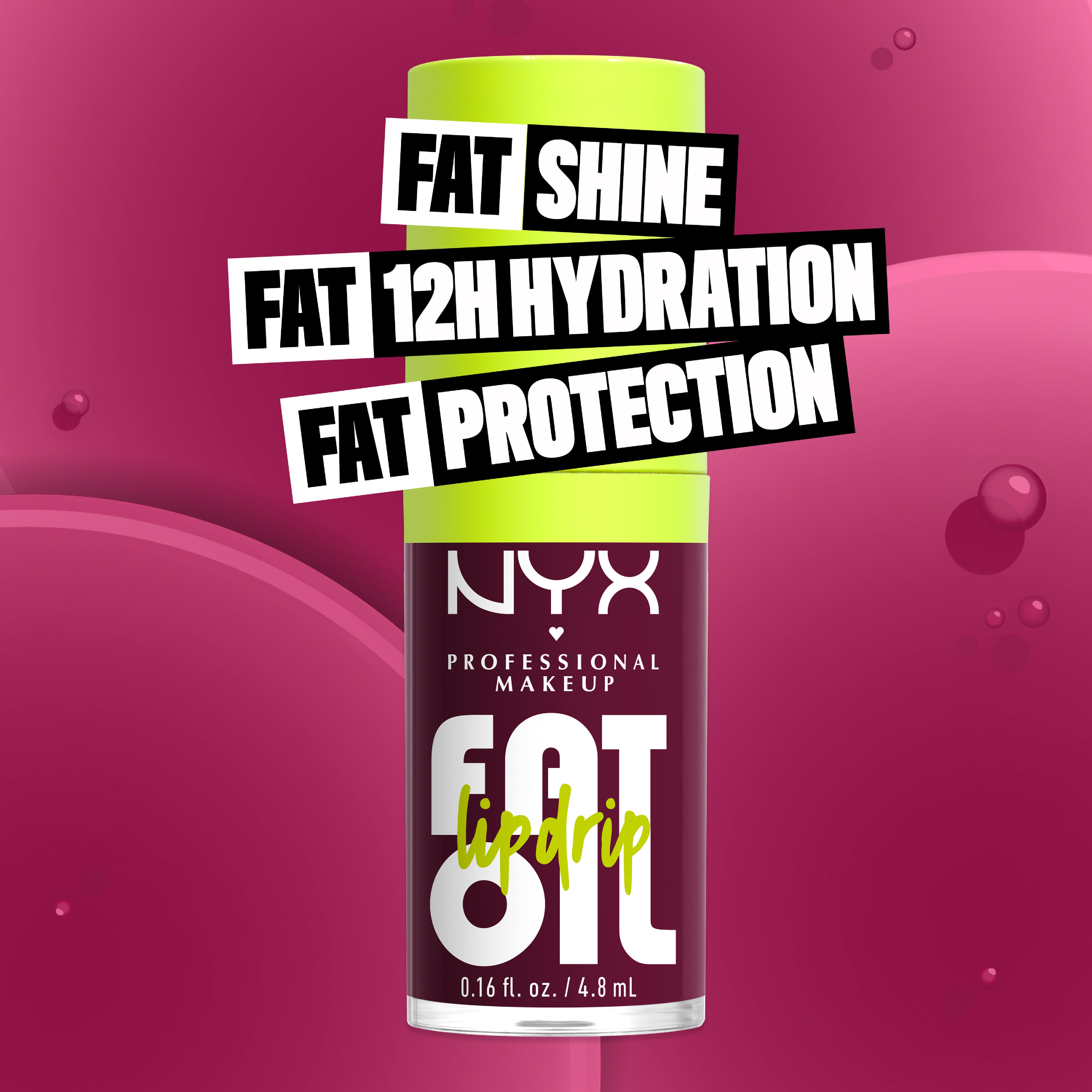 Fat Oil Lip Drip, Moisturizing, Shiny, Vegan Tinted Lip Gloss, Non-Sticky Finish, 12H Hydration, Squalane, Raspberry and Cloudberry Oils