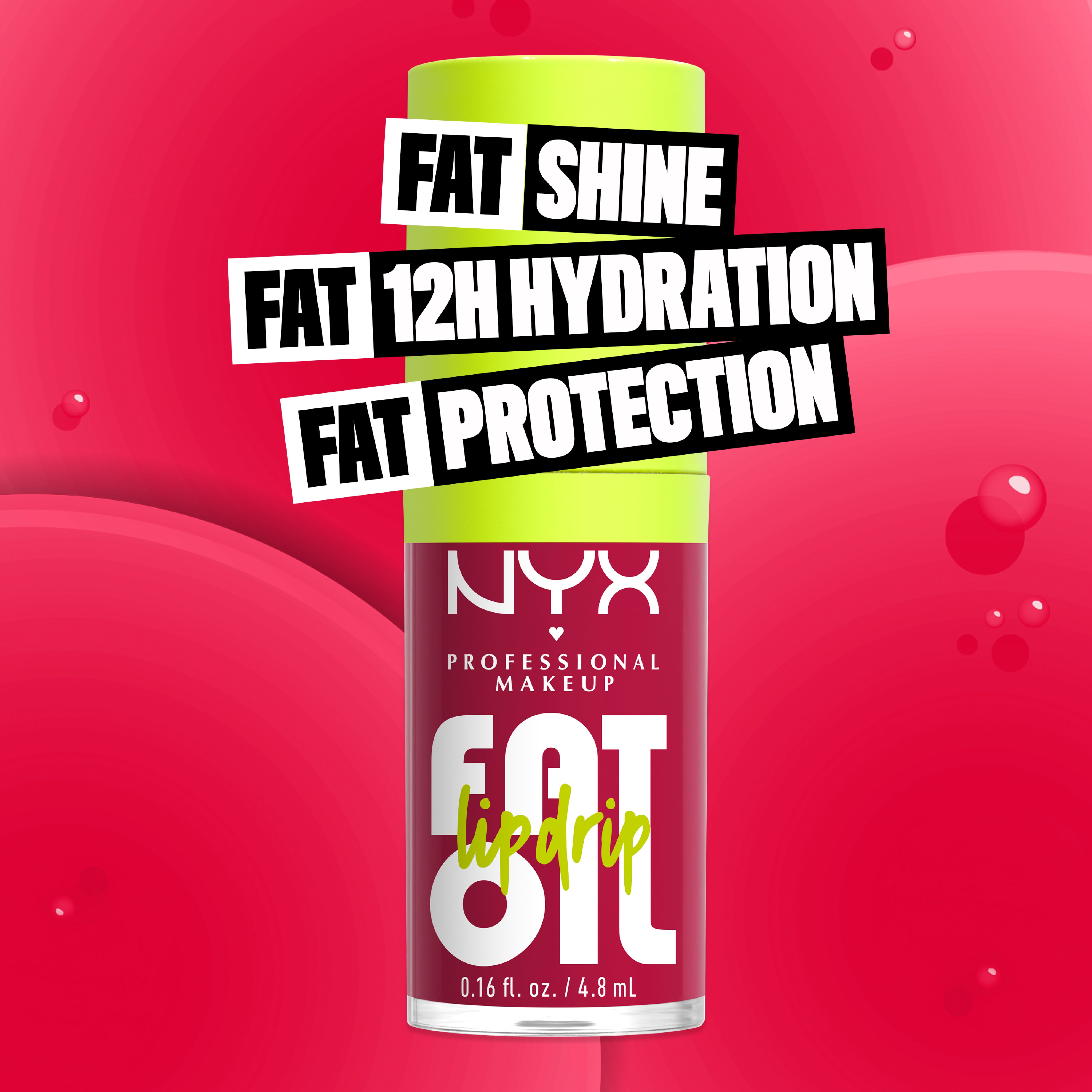 Fat Oil Lip Drip, Moisturizing, Shiny, Vegan Tinted Lip Gloss, Non-Sticky Finish, 12H Hydration, Squalane, Raspberry and Cloudberry Oils
