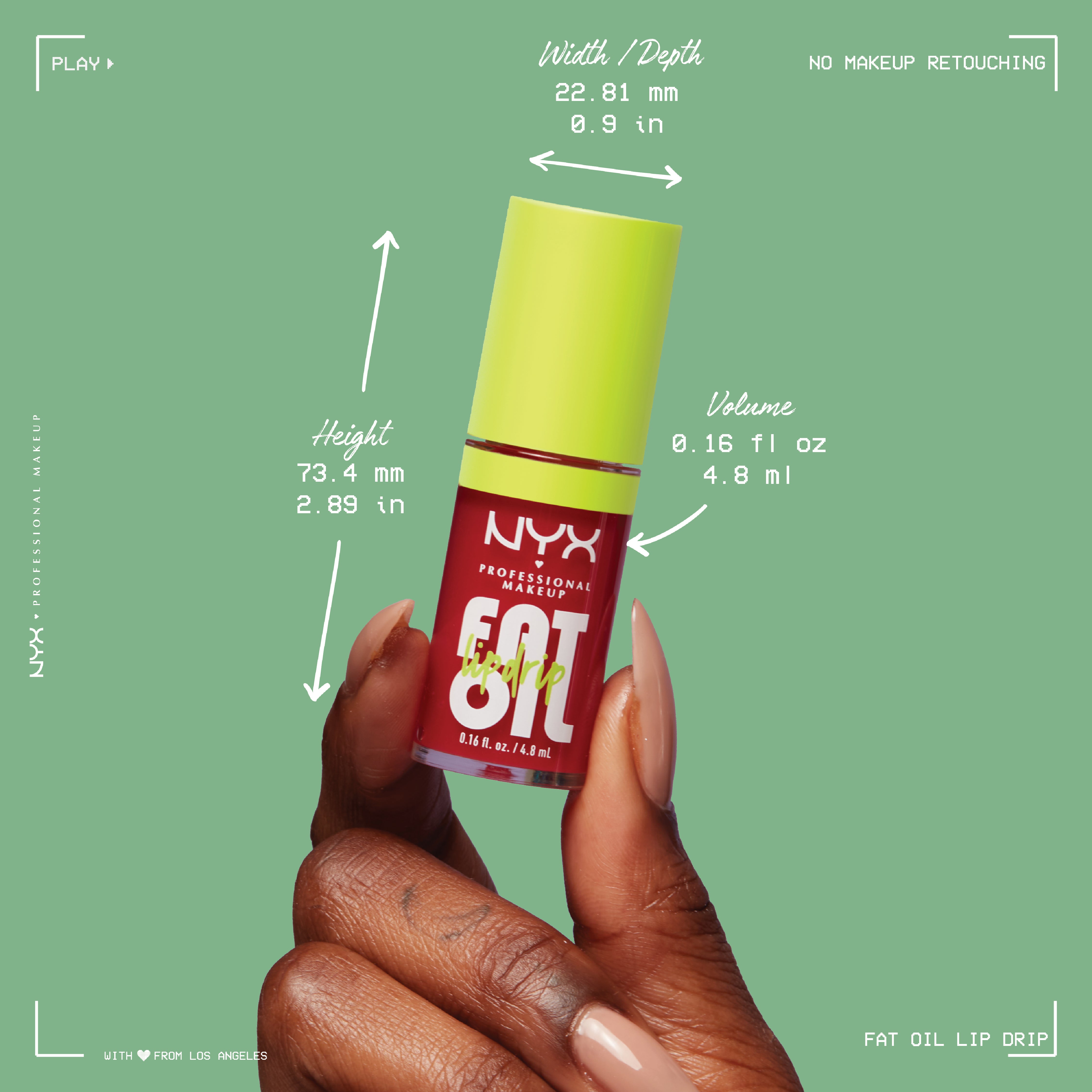 Fat Oil Lip Drip, Moisturizing, Shiny, Vegan Tinted Lip Gloss, Non-Sticky Finish, 12H Hydration, Squalane, Raspberry and Cloudberry Oils