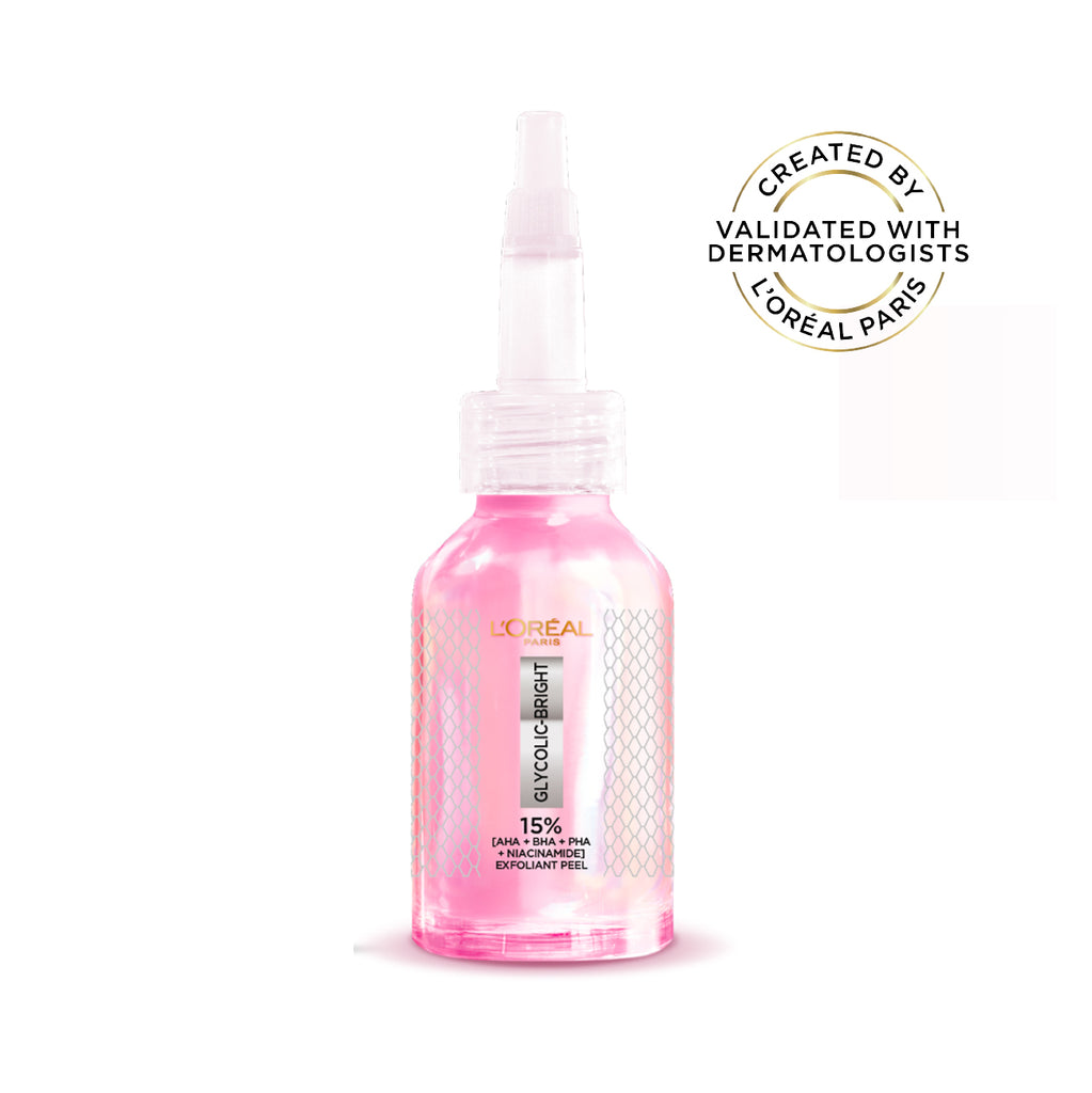 L’Oréal Paris Glycolic-Bright Anti-Dark Spot Exfoliant Peel 15% AHA + BHA + PHA + Niacinamide 25ml.