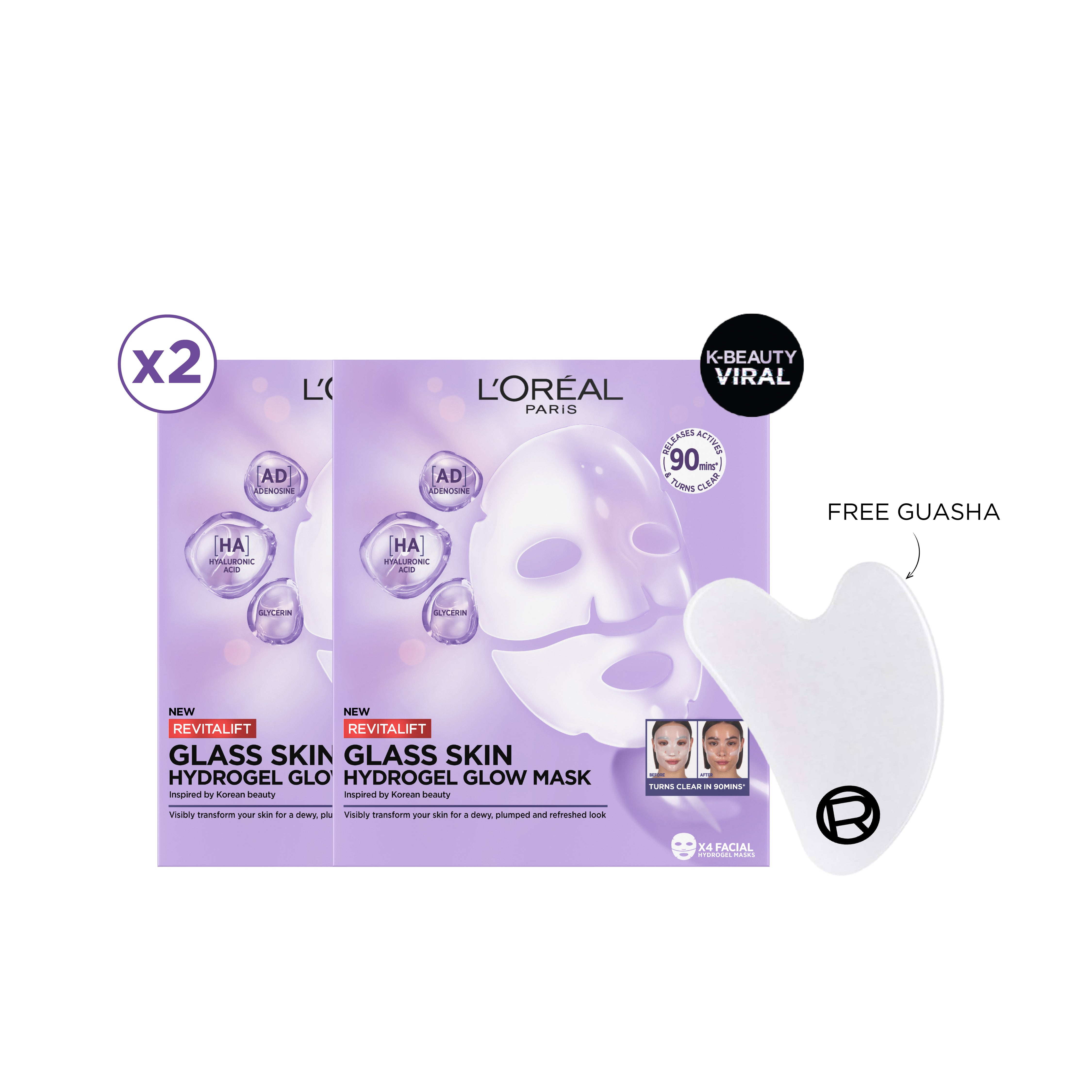 Revitalift Glass Skin Hydrogel Glow Mask Duo