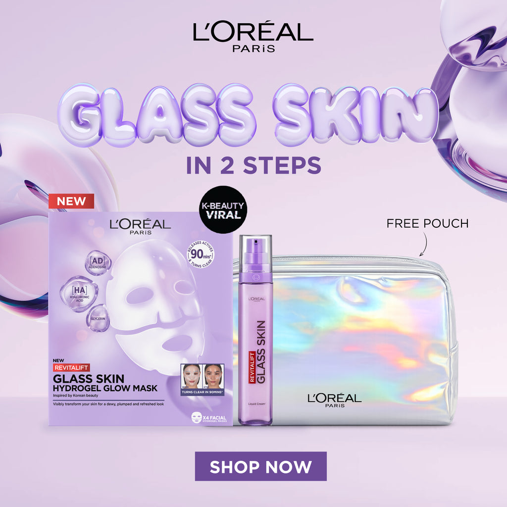 Revitalift Glass Skin Hydrogel Glow Mask & Revitalift Filler Glass Skin Moisturising Fluid