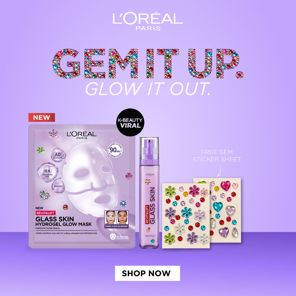 Revitalift Glass Skin Hydrogel Glow Mask & Revitalift Filler Glass Skin Moisturising Fluid