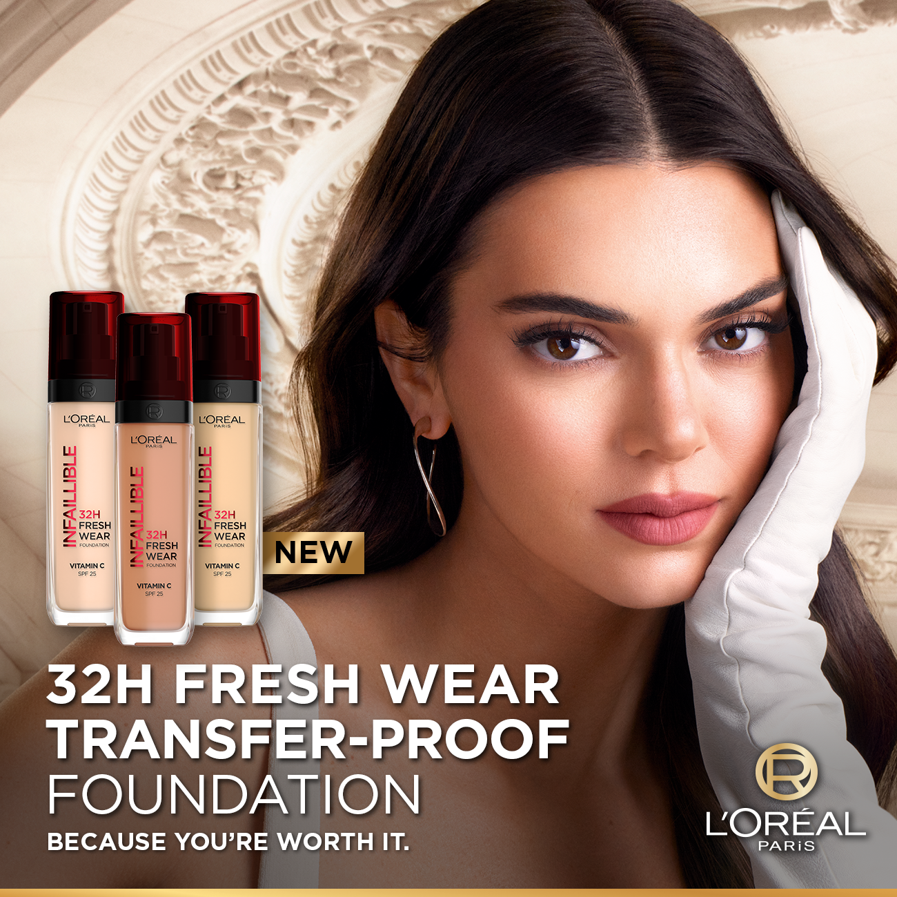 L’Oréal Paris Makeup Infallible 32H Freshwear Longwear Liquid Foundation, Vitamin C, SPF25