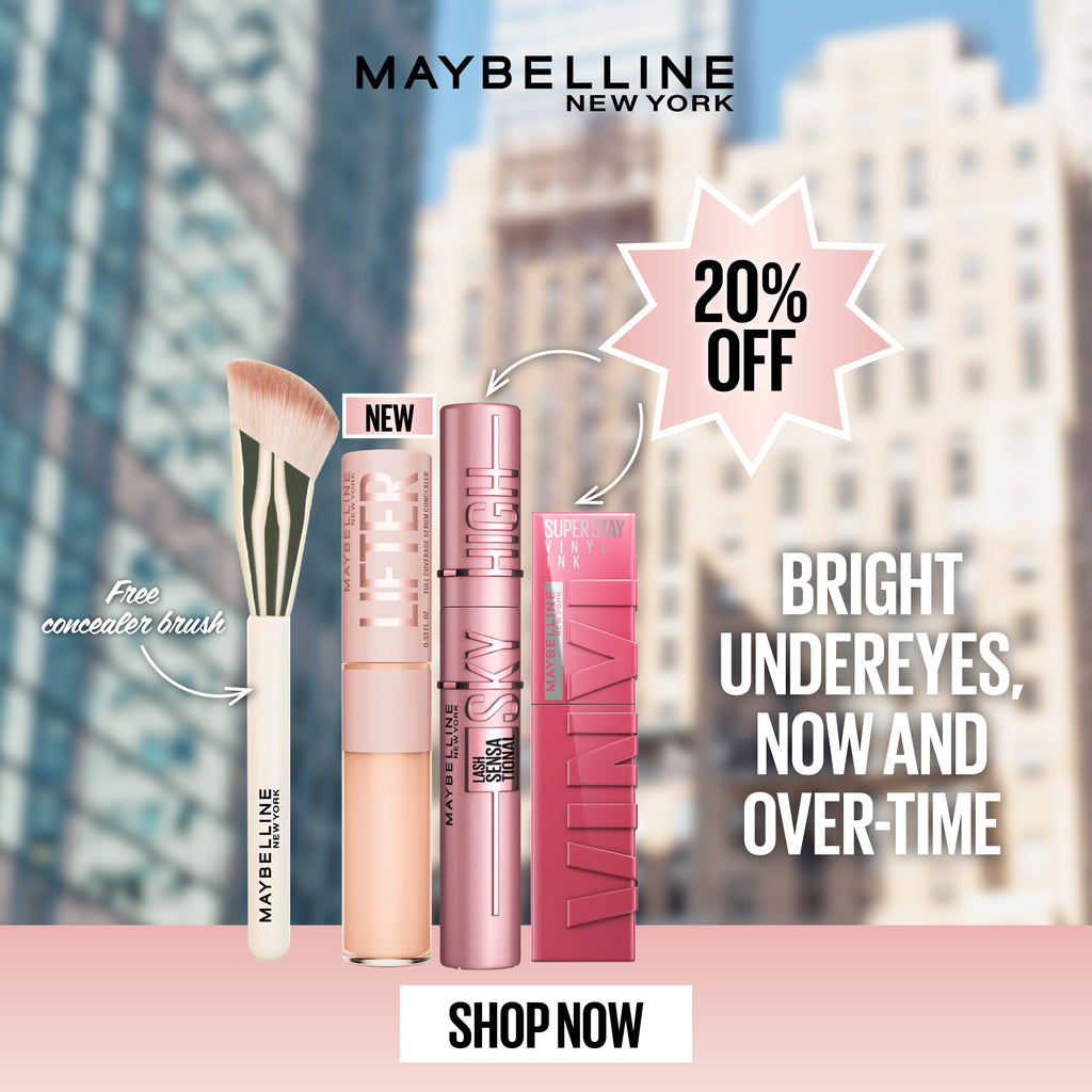Lifter Serum Concealer & Super Stay Vinyl Ink & Lash Sensational Sky High Mascara Trio