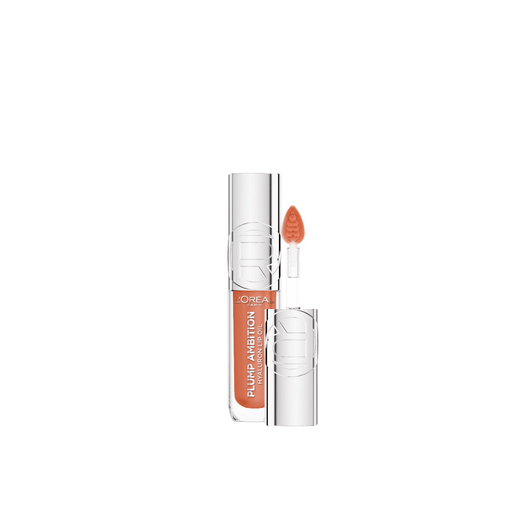 L’Oréal Paris Plump Ambition Hyaluron Lip Oil, 24HR Hydration and Volumizing Shine